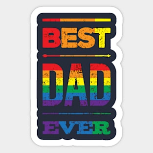 LGBT Best Dad Ever Pride Papa Rainbow Father's Day Sticker